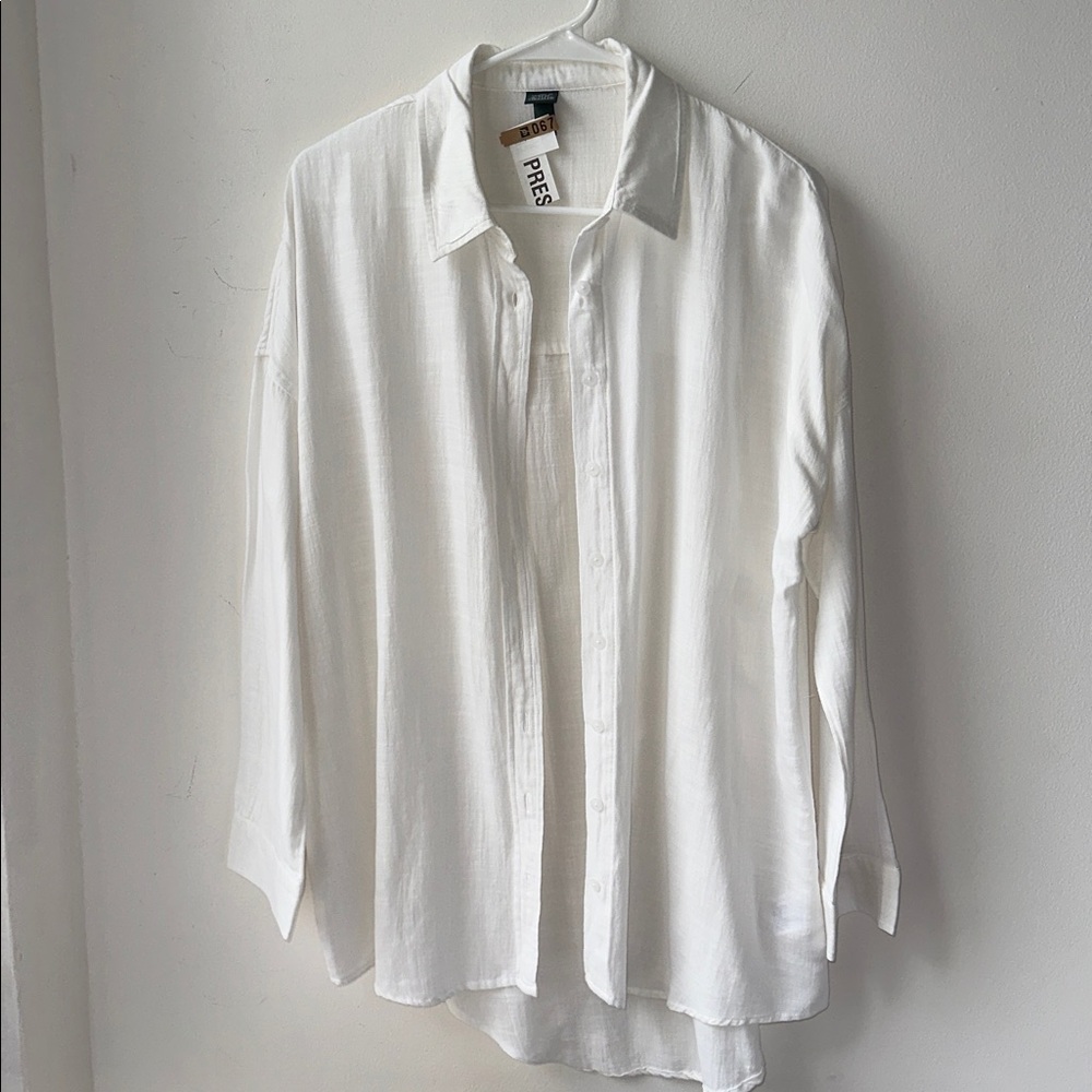 Wild Fable White Oversized Shirt Long Sleeve